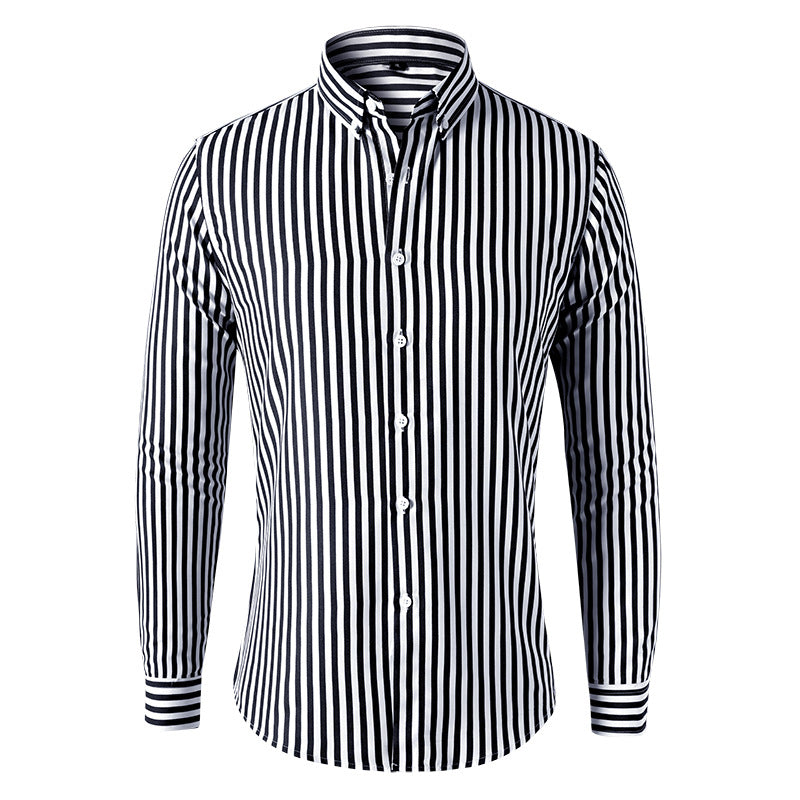 Oliver – Modernes Gestreiftes Herren Langarmhemd