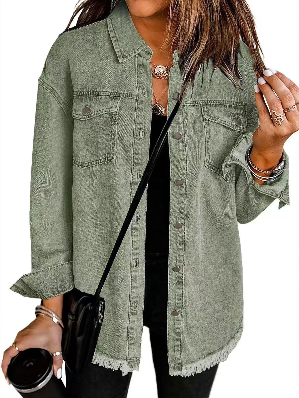 Lea – Lässige Denim Hemdjacke Damen