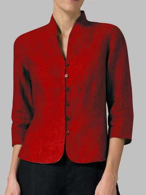 Johanna – Damen Strukturierte Kurzjacke mit Stehkragen