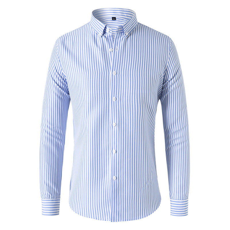 Oliver – Modernes Gestreiftes Herren Langarmhemd