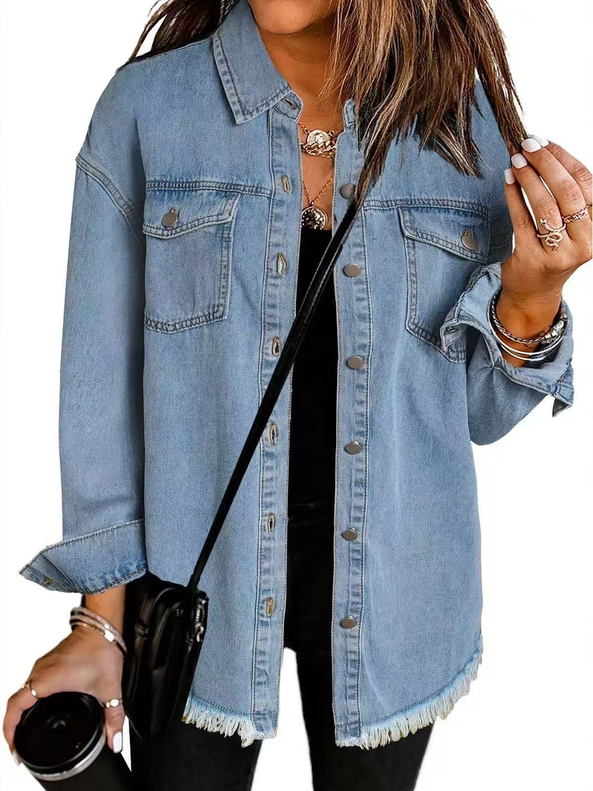 Lea – Lässige Denim Hemdjacke Damen