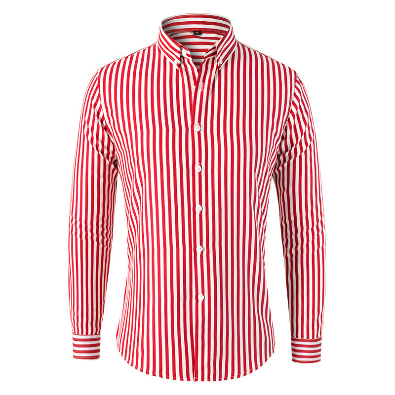 Oliver – Modernes Gestreiftes Herren Langarmhemd