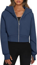 Nova – Damen Hoodie kurz geschnitten mit Reißverschluss und Kapuze
