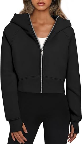Nova – Damen Hoodie kurz geschnitten mit Reißverschluss und Kapuze