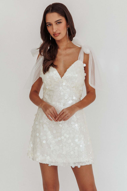 Isidora - Damen Minikleid funkelnd mit V-Ausschnitt