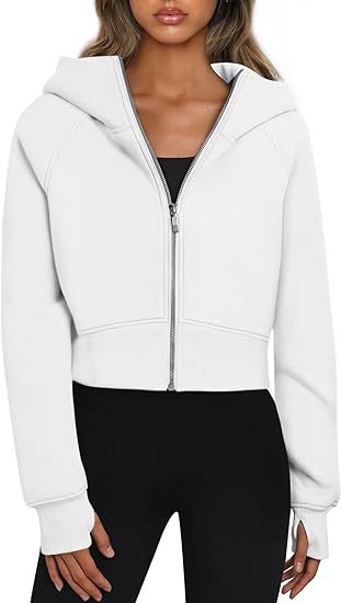 Nova – Damen Hoodie kurz geschnitten mit Reißverschluss und Kapuze