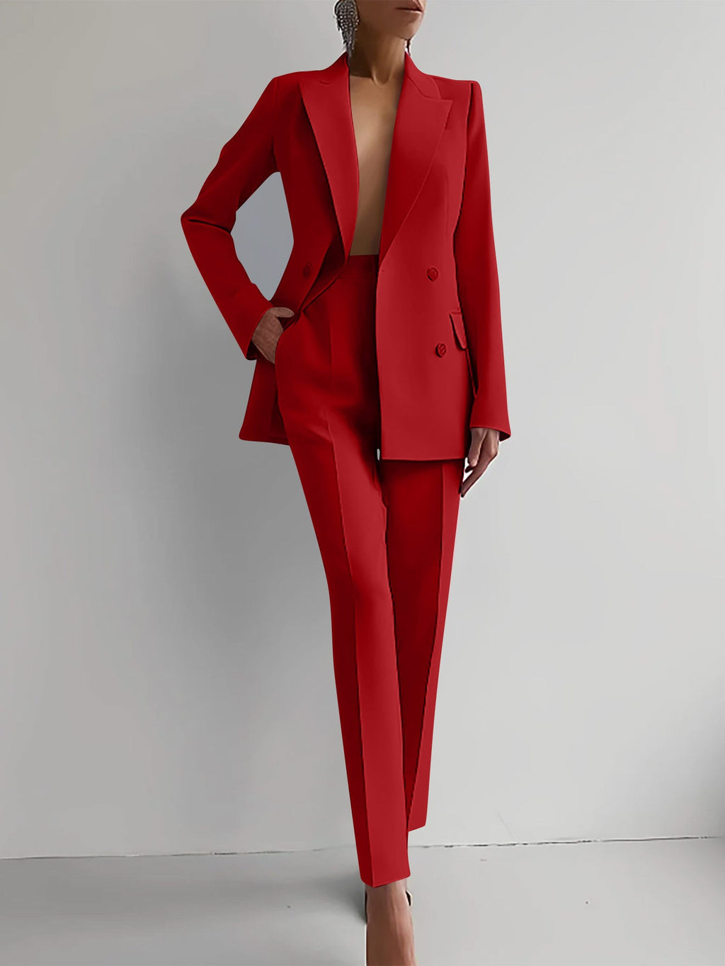 Elena – Eleganter Zweiteiliger Anzug Mit Blazer Und Schmaler Hose