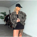 Leona – Damen Bomberjacke mit Leopardenmuster und Reißverschluss