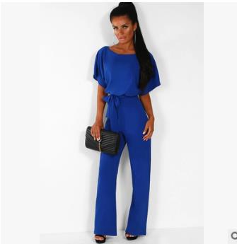 Soraya – Damen Jumpsuit mit Taillengürtel und weitem Bein