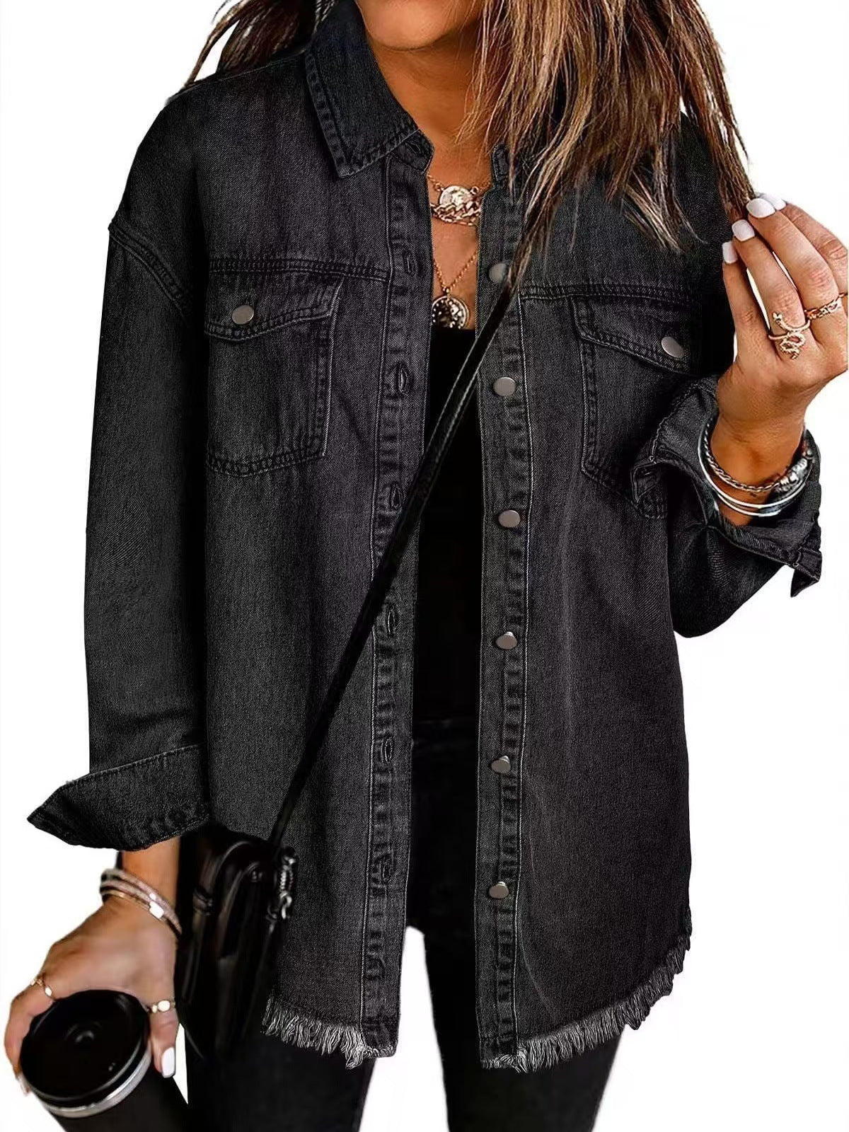 Lea – Lässige Denim Hemdjacke Damen