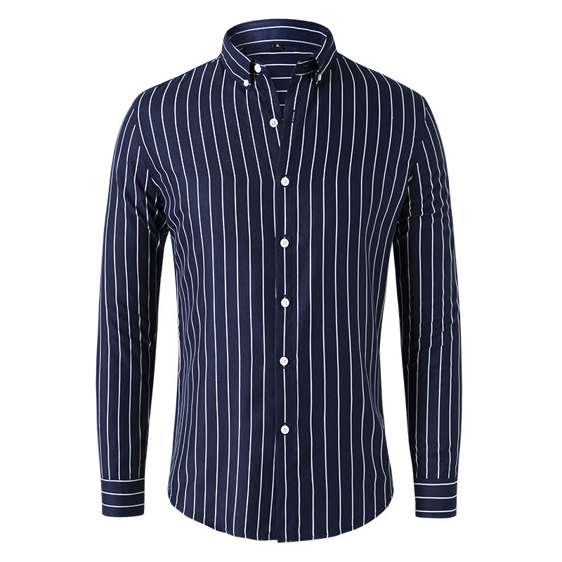 Oliver – Modernes Gestreiftes Herren Langarmhemd