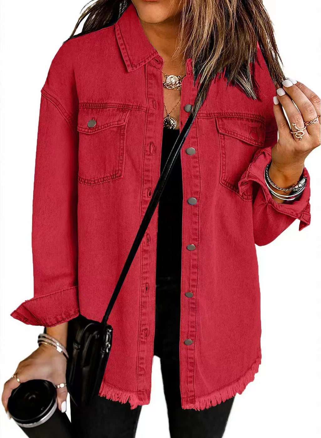 Lea – Lässige Denim Hemdjacke Damen