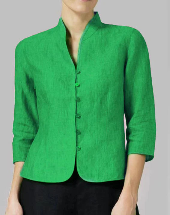 Johanna – Damen Strukturierte Kurzjacke mit Stehkragen
