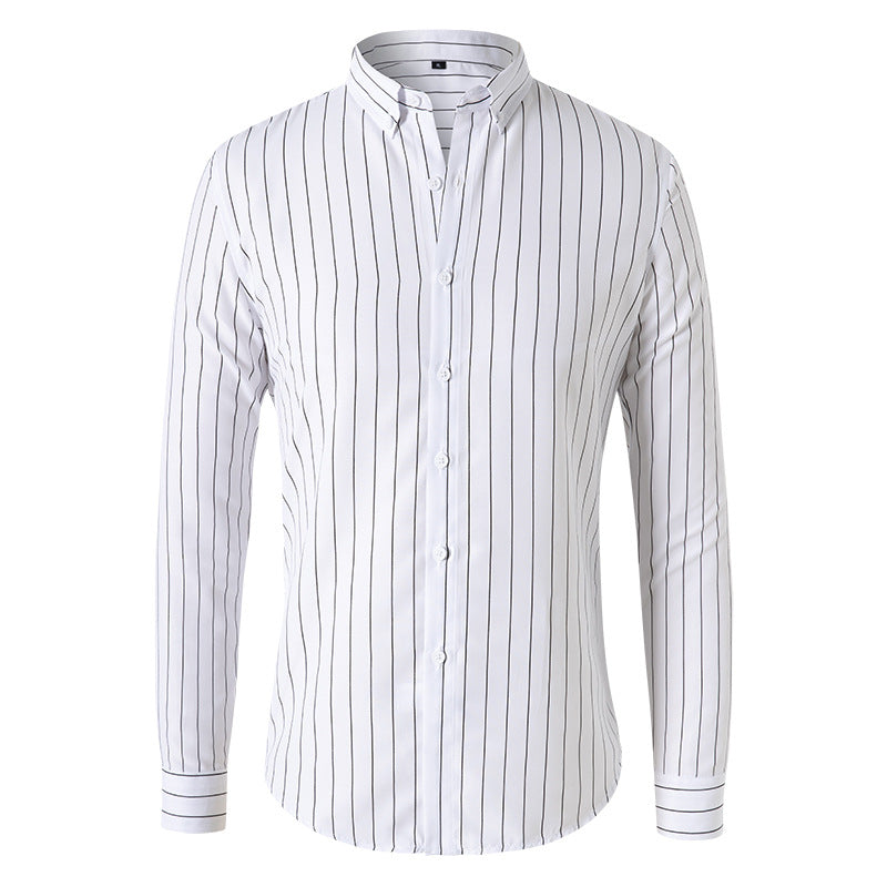 Oliver – Modernes Gestreiftes Herren Langarmhemd