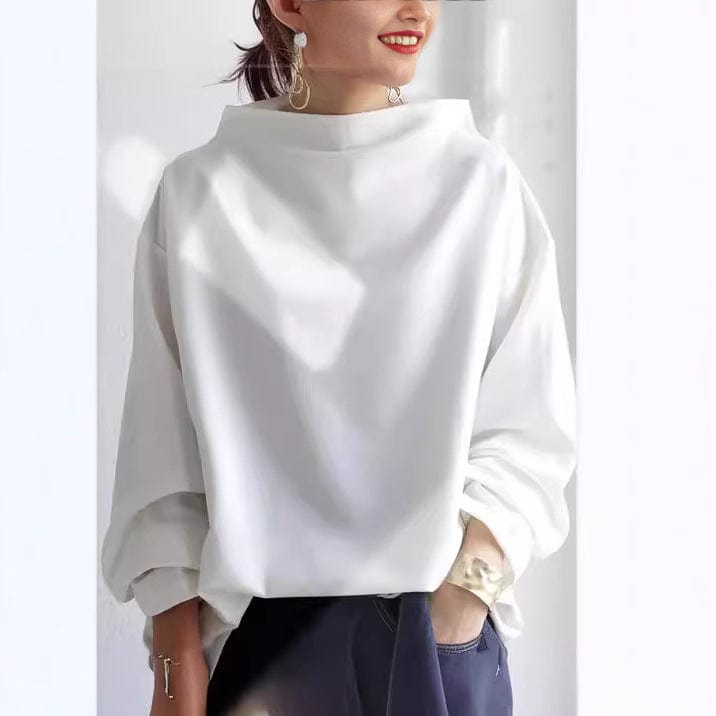 Clara – Moderner Damen Pullover mit elegantem Faltkragen