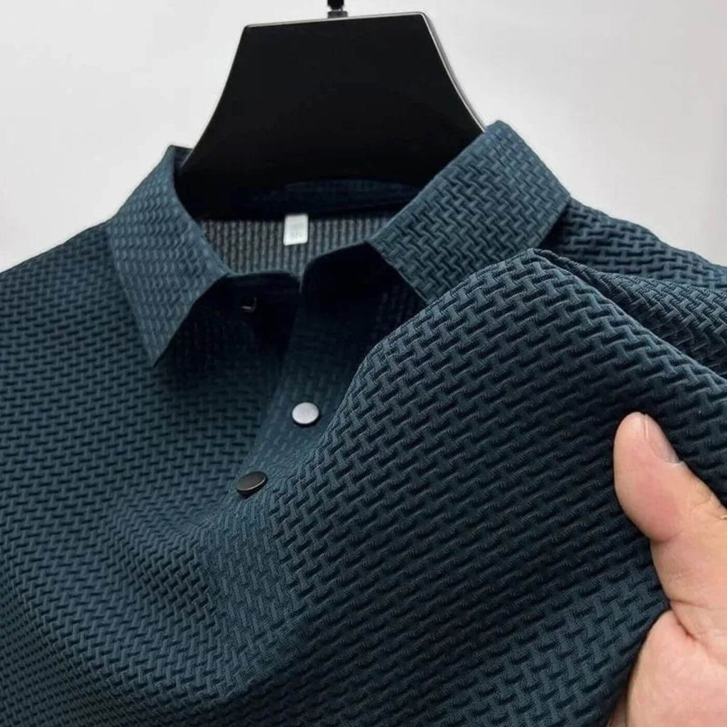 Oliver – Herren Struktur Strickpolo Mit Knopfleiste