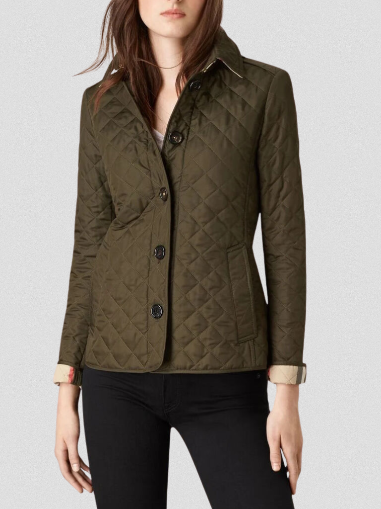 Lidia – Gestepfte Damen Übergangsjacke mit Taillenriegel