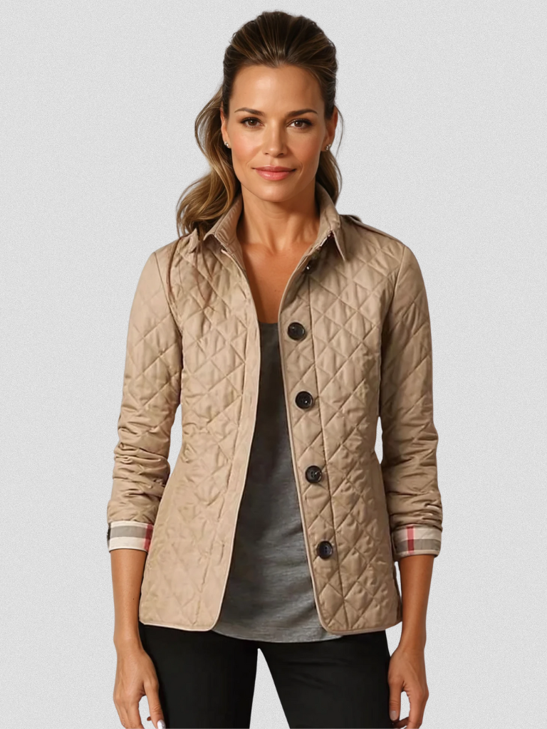 Lidia – Gestepfte Damen Übergangsjacke mit Taillenriegel