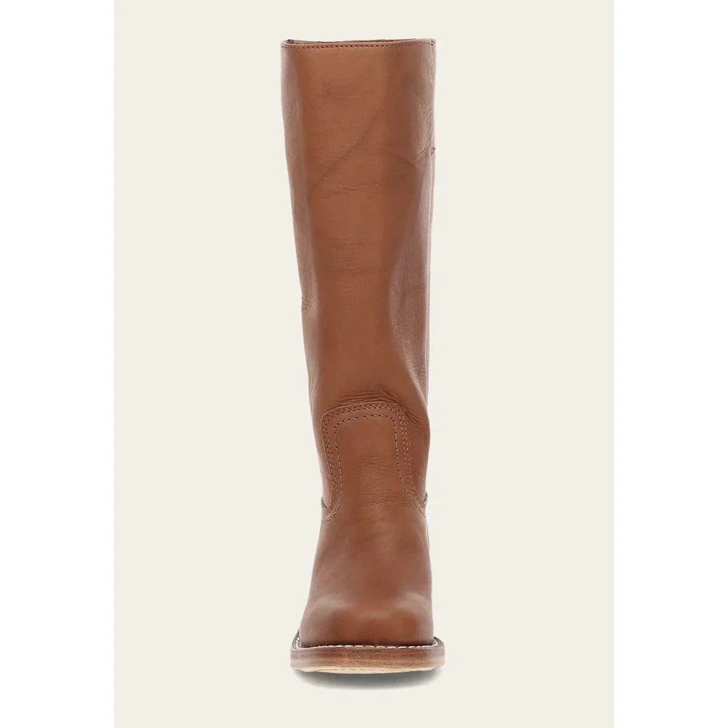 Alva – Damen Lederstiefel in Braun mit Blockabsatz