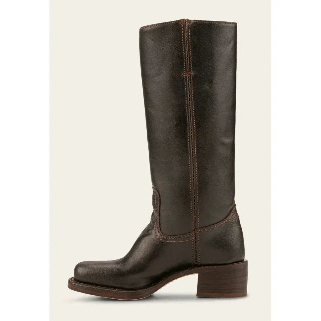Alva – Damen Lederstiefel in Braun mit Blockabsatz