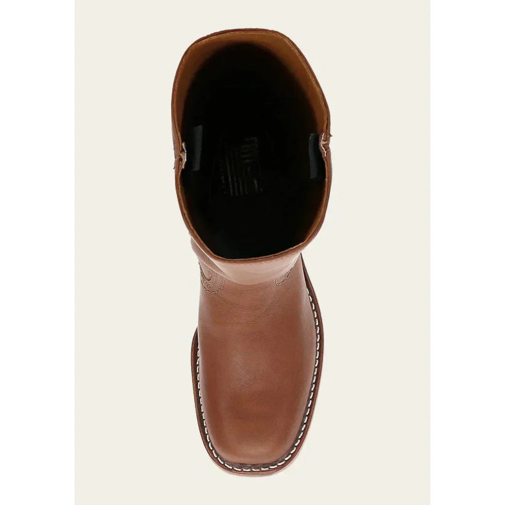 Alva – Damen Lederstiefel in Braun mit Blockabsatz