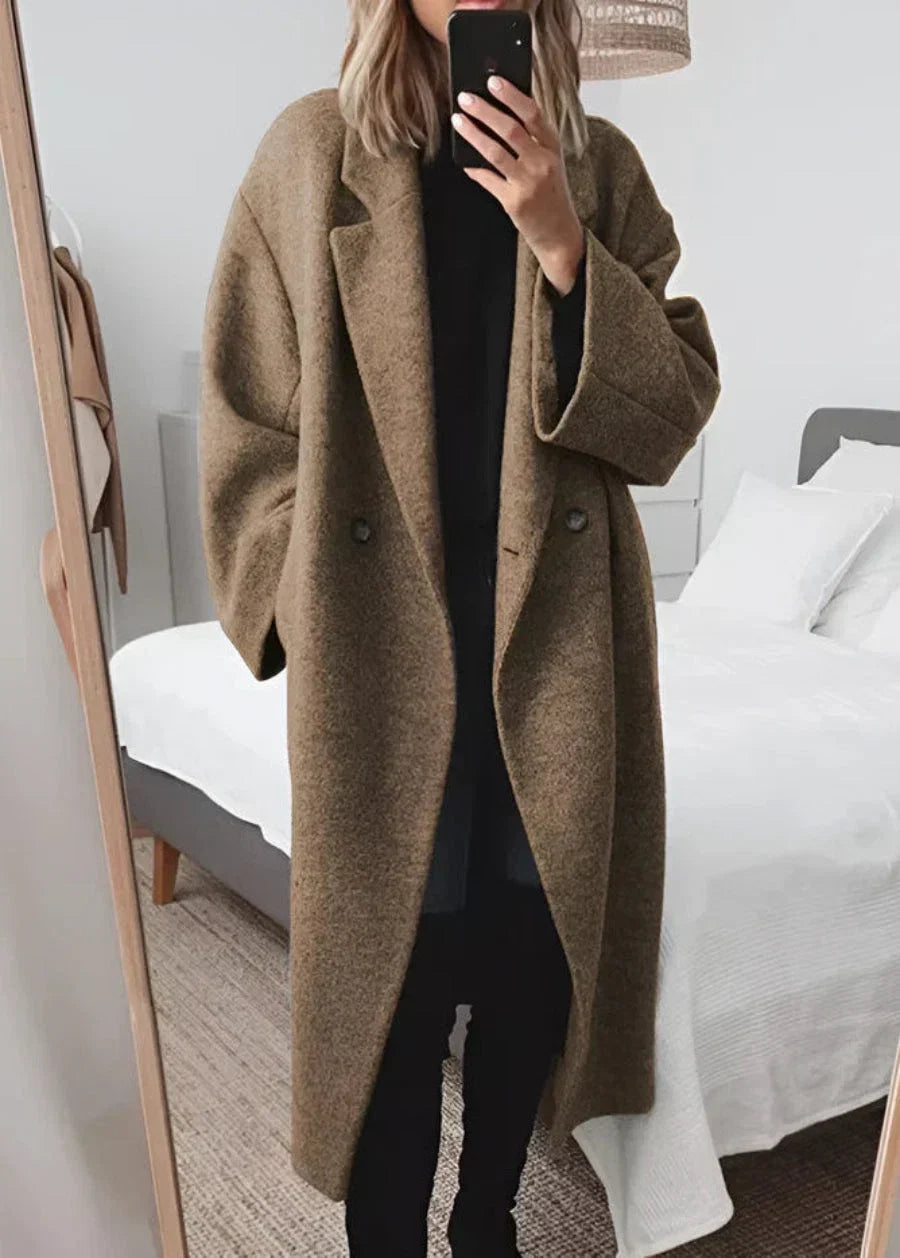 Modischer Damenmantel im Oversize-Stil mit markantem Revers – J&B - 1 - Annoboutique