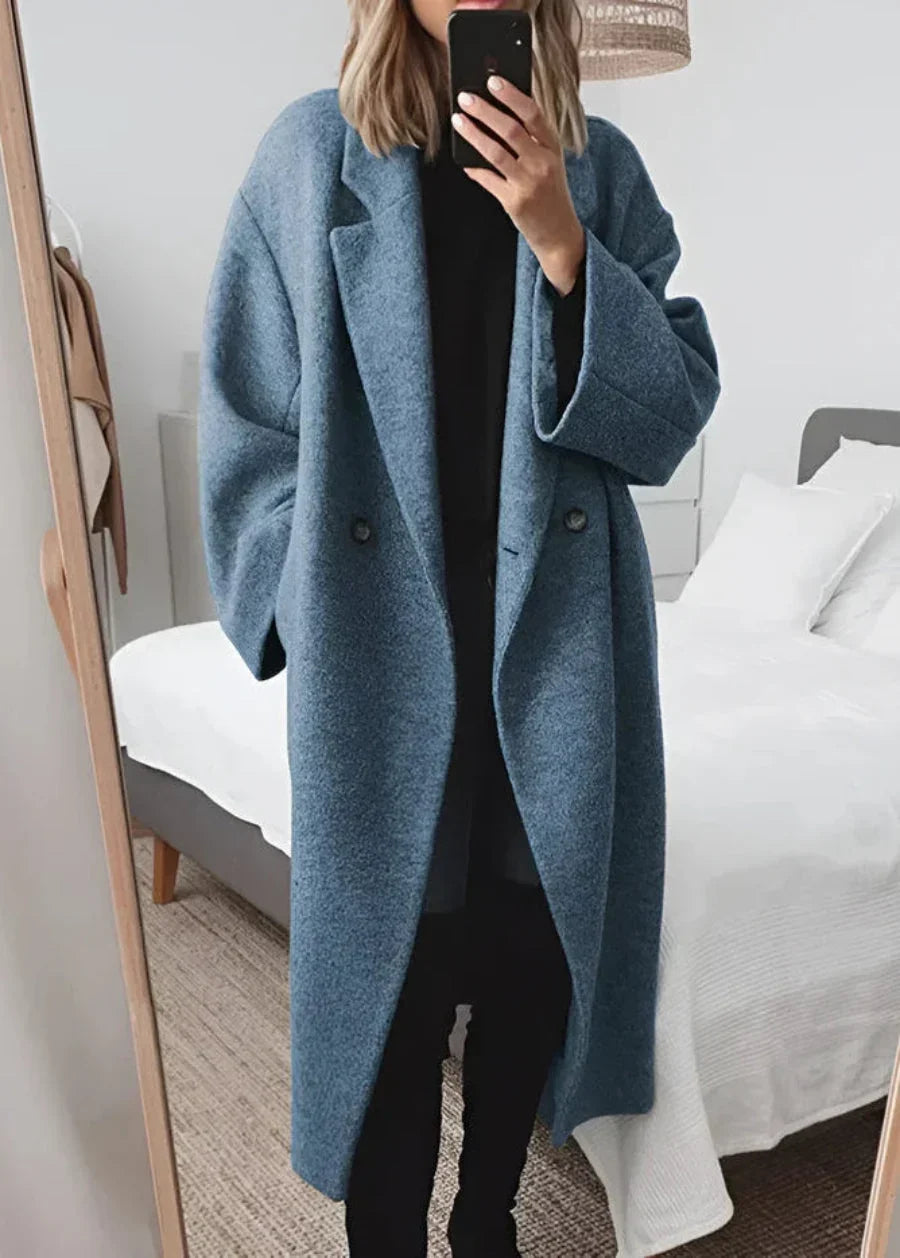 Modischer Damenmantel im Oversize-Stil mit markantem Revers – J&B - 3 - Annoboutique