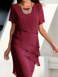 Sophia – Elegantes Damen Chiffonkleid mit Stufen-Design