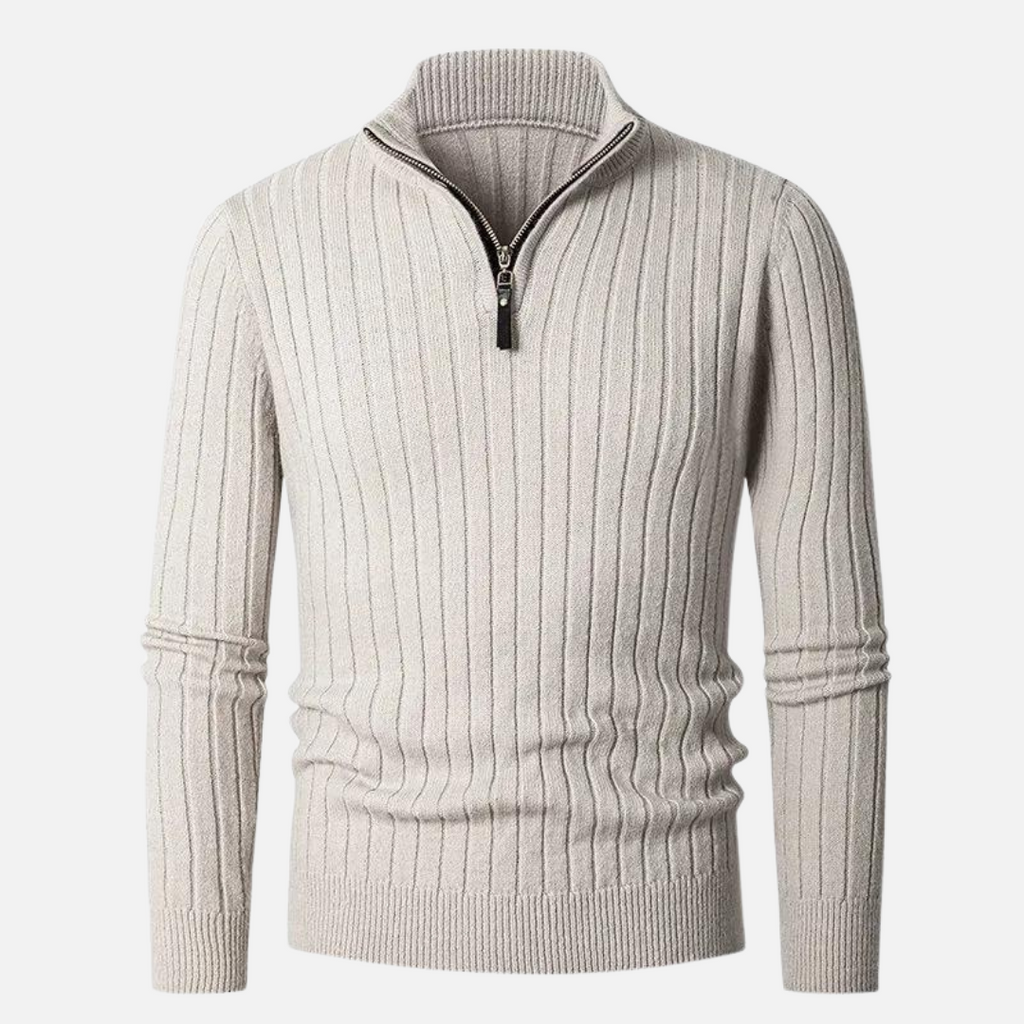 Ricardo - Herren Strickpullover mit Reißverschlusskragen