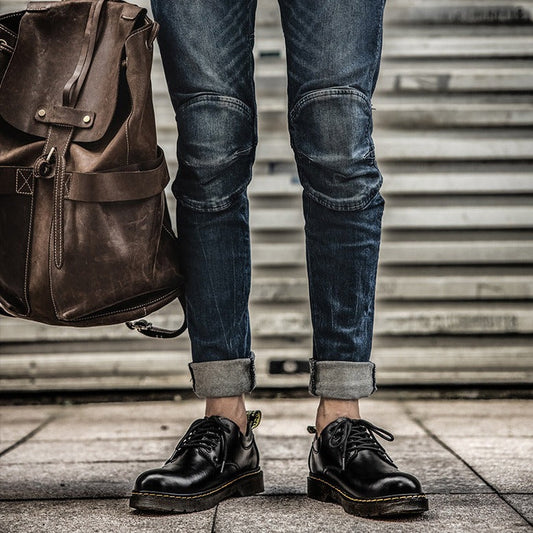 Leon - Herren Leder Halbschuhe mit Schnürung und robuster Sohle