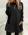 Sofia-Lou - Damenpullover mit Taschen und Rundhalsausschnitt