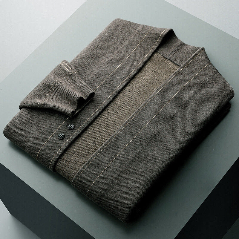 Sergio – Moderner strukturierter Herren Cardigan mit offener Front