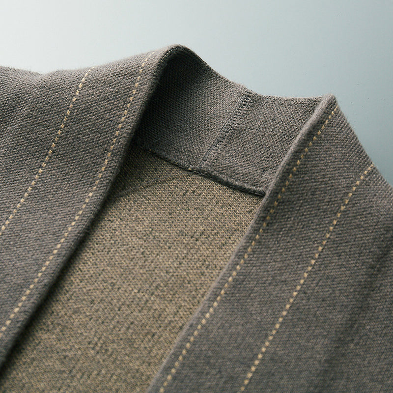 Sergio – Moderner strukturierter Herren Cardigan mit offener Front