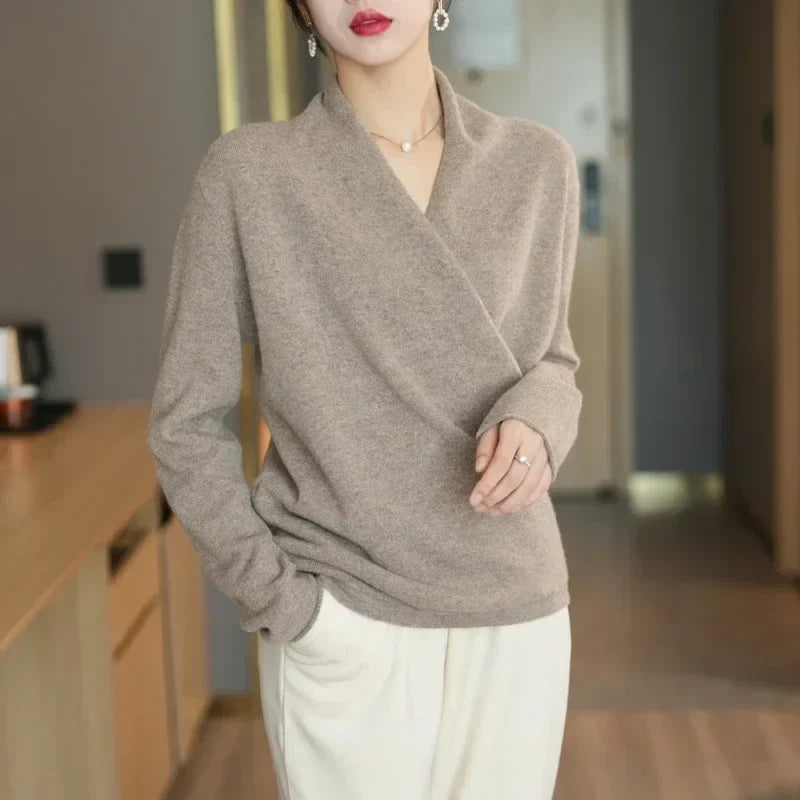 Valentina – Eleganter Kaschmir Damen Wickelpullover