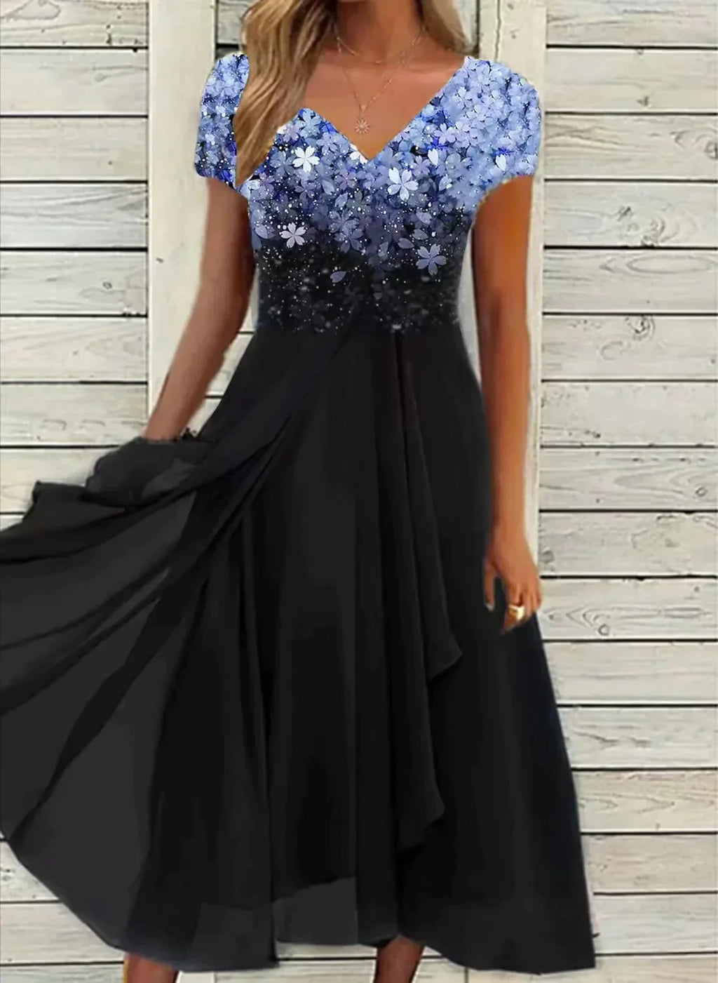 Noelle – Elegantes Sommer Abendkleid mit Glitzerdetail