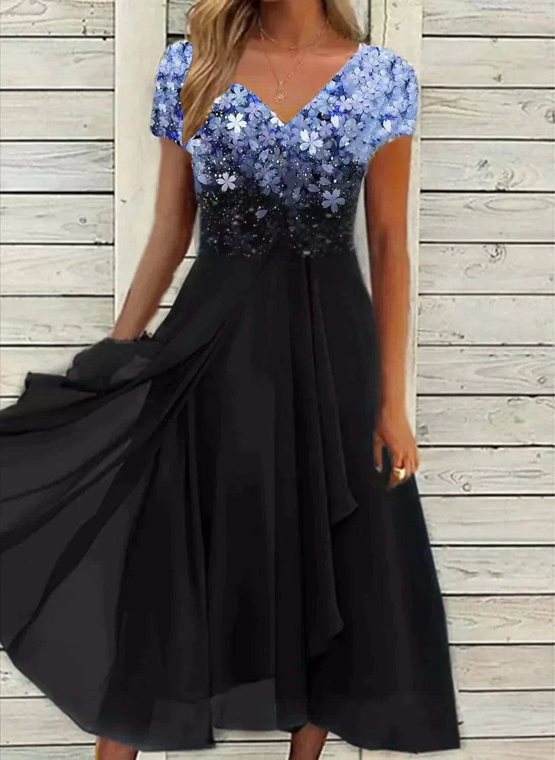 Noelle – Elegantes Sommer Abendkleid mit Glitzerdetail