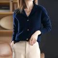 Mara - Damen kaschmir Strickcardigan mit Knopfleiste