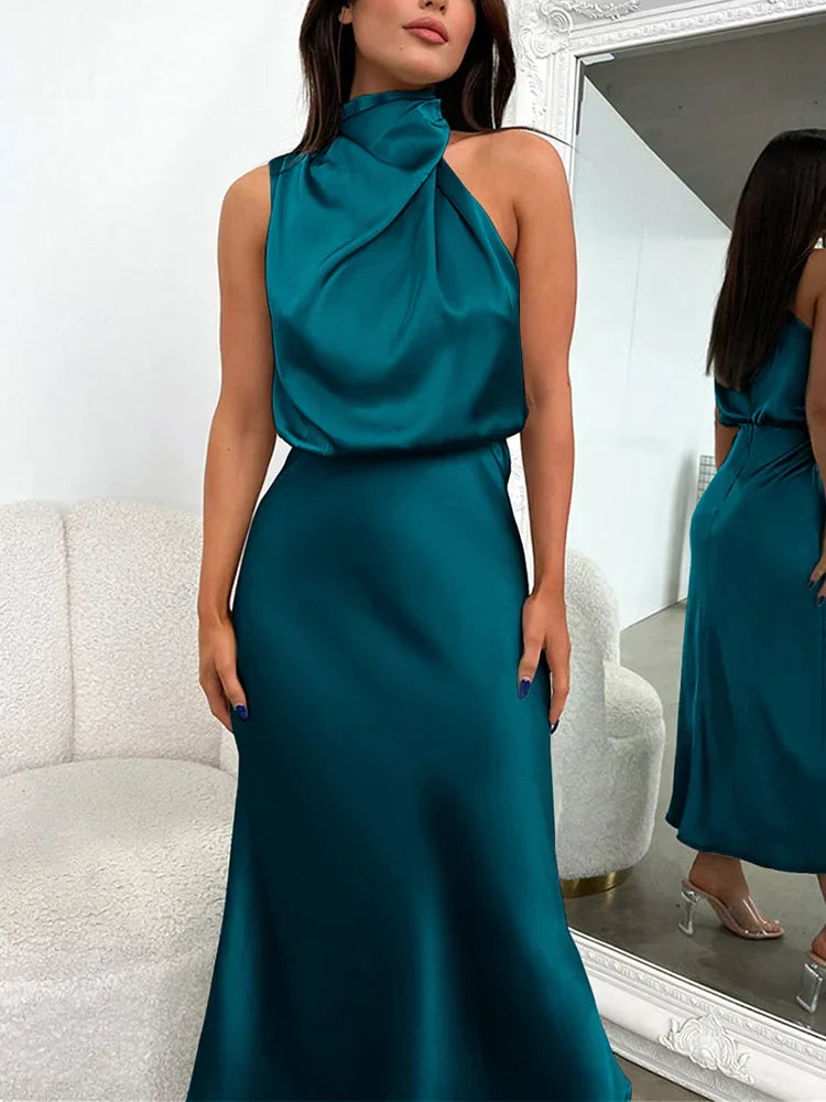 Elena - Damen Satin Abendkleid stilvoll