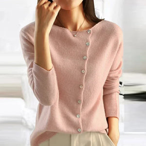 Mara – Asymmetrische Strickbluse Damen