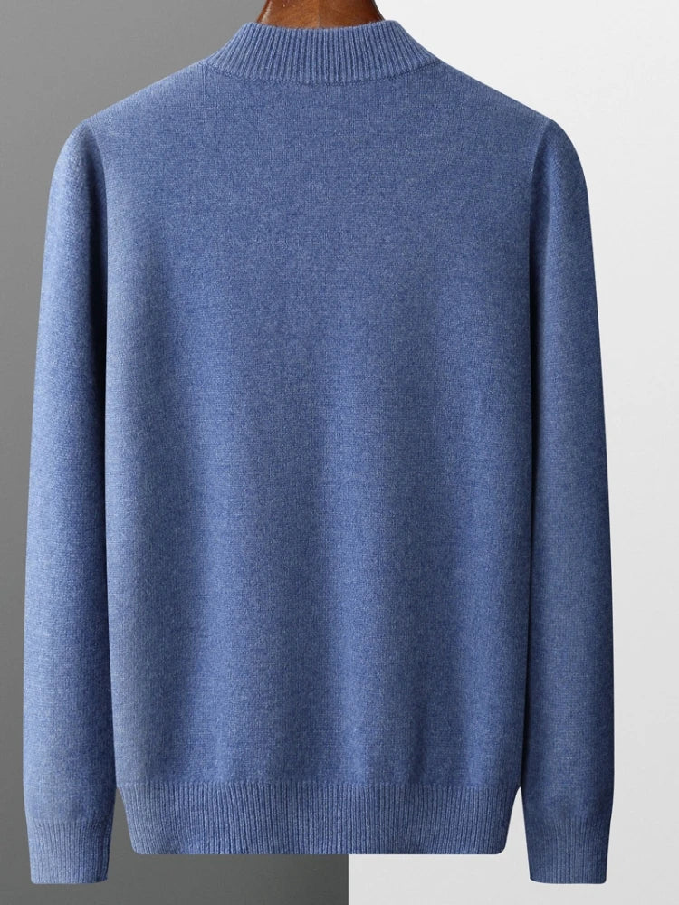 Mateo – Herren Feinstrickpullover Mit Reißverschlusskragen