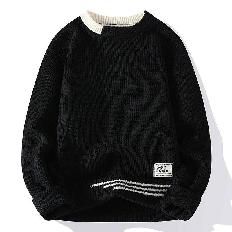 Lucas – Strukturierter Herren Strickpullover mit Rundhalsausschnitt