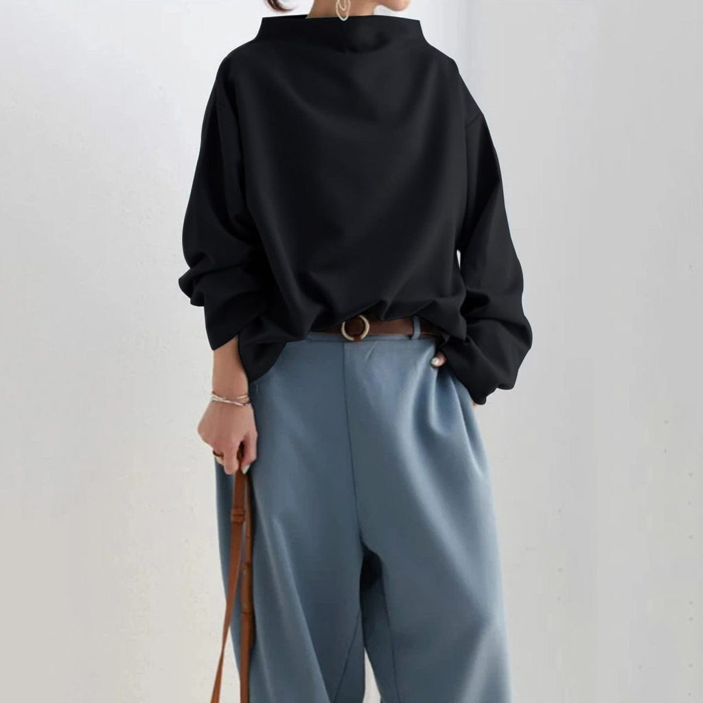 Clara – Moderner Damen Pullover mit elegantem Faltkragen