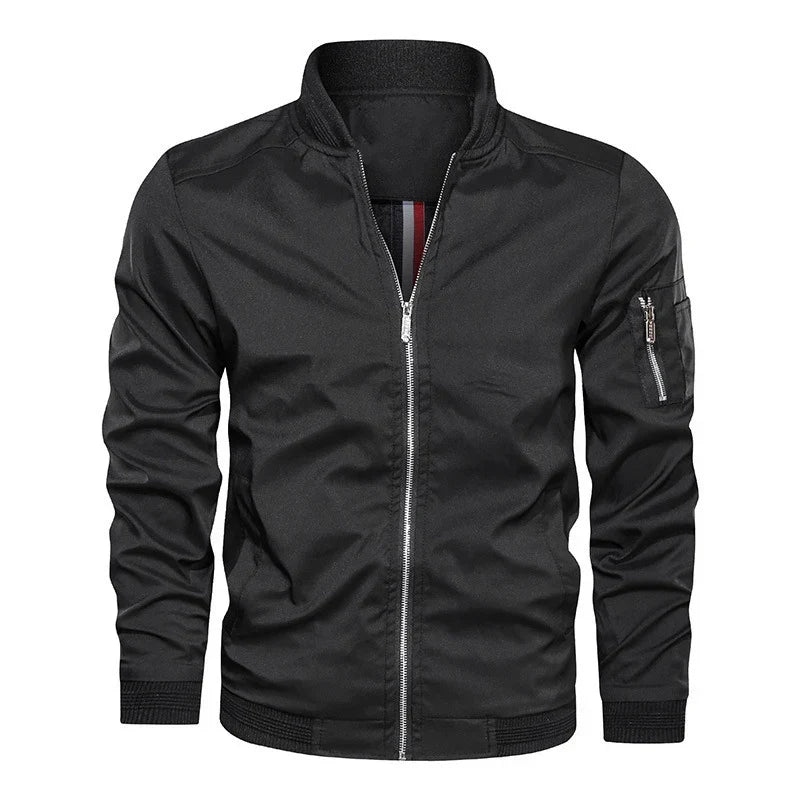 Slim-Fit Herren-Bomberjacke mit Reißverschluss - J&B - 11 - Annoboutique