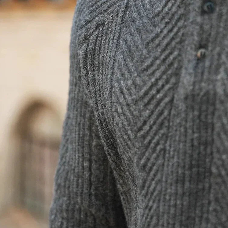 Javier – Eleganter Kaschmir Herren Strickpullover mit Polokragen