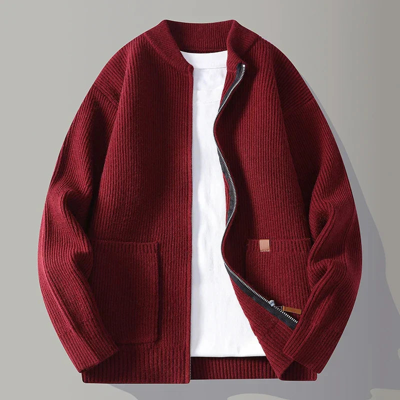 Finn – Herren-Strickjacke mit Modernem Reißverschlussdesign