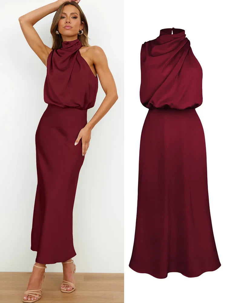 Elena - Damen Satin Abendkleid stilvoll