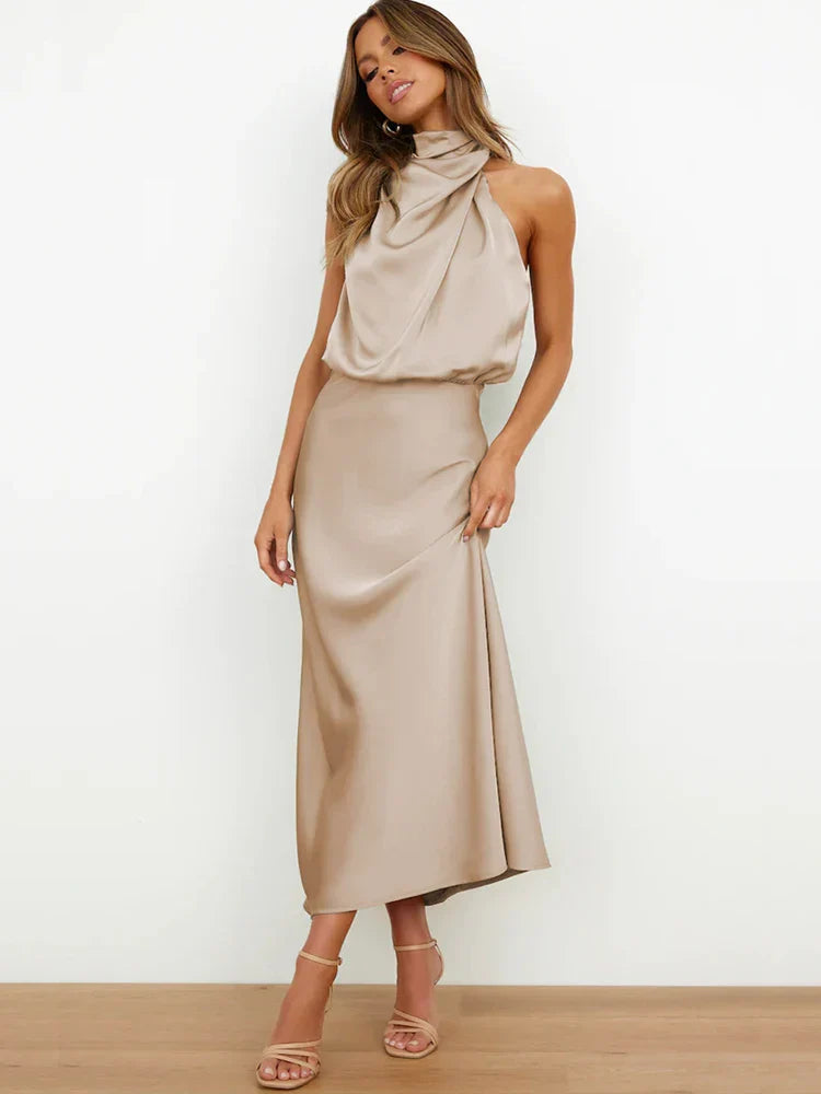 Elena - Damen Satin Abendkleid stilvoll