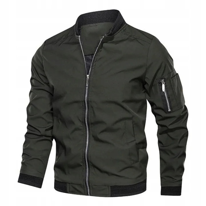Slim-Fit Herren-Bomberjacke mit Reißverschluss - J&B - 2 - Annoboutique