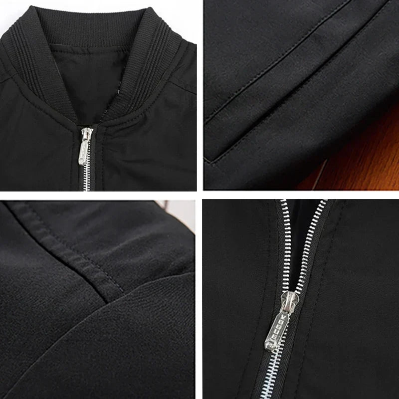 Slim-Fit Herren-Bomberjacke mit Reißverschluss - J&B - 13 - Annoboutique