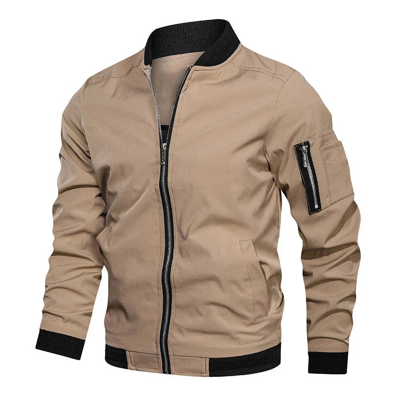 Slim-Fit Herren-Bomberjacke mit Reißverschluss - J&B - 4 - Annoboutique